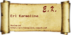 Erl Karmelina névjegykártya